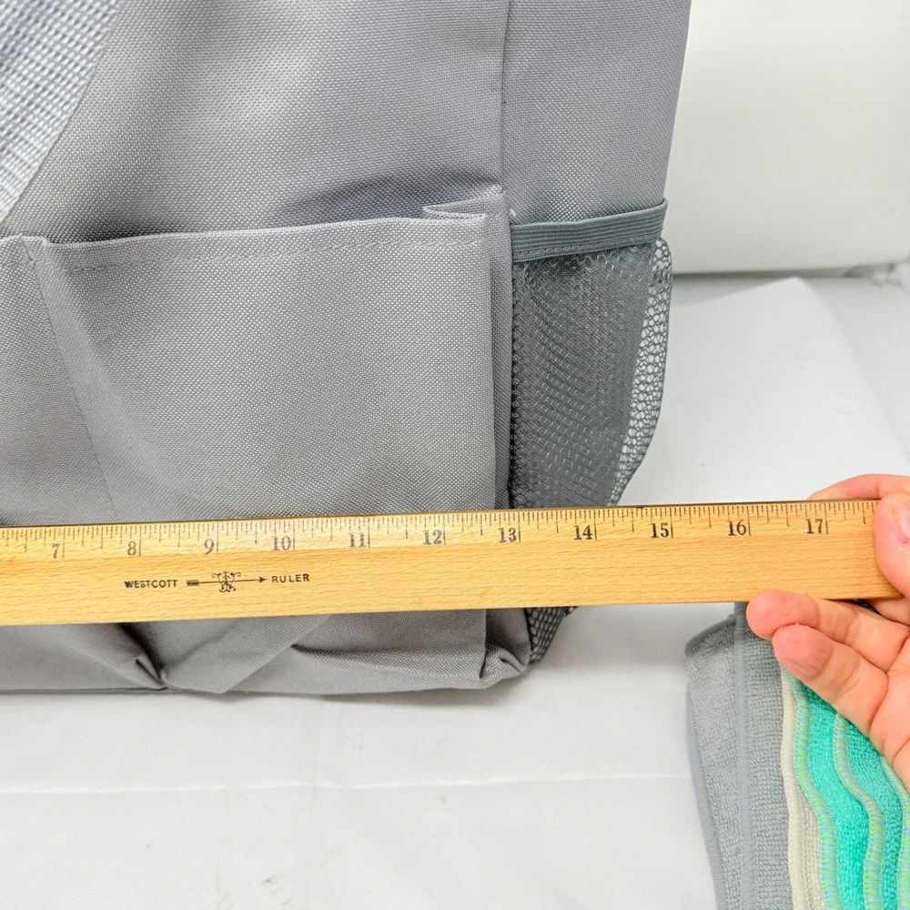 Norwex BacLock Body and Face Microfiber Cloth Set of 7 with Grey Organizer Tote